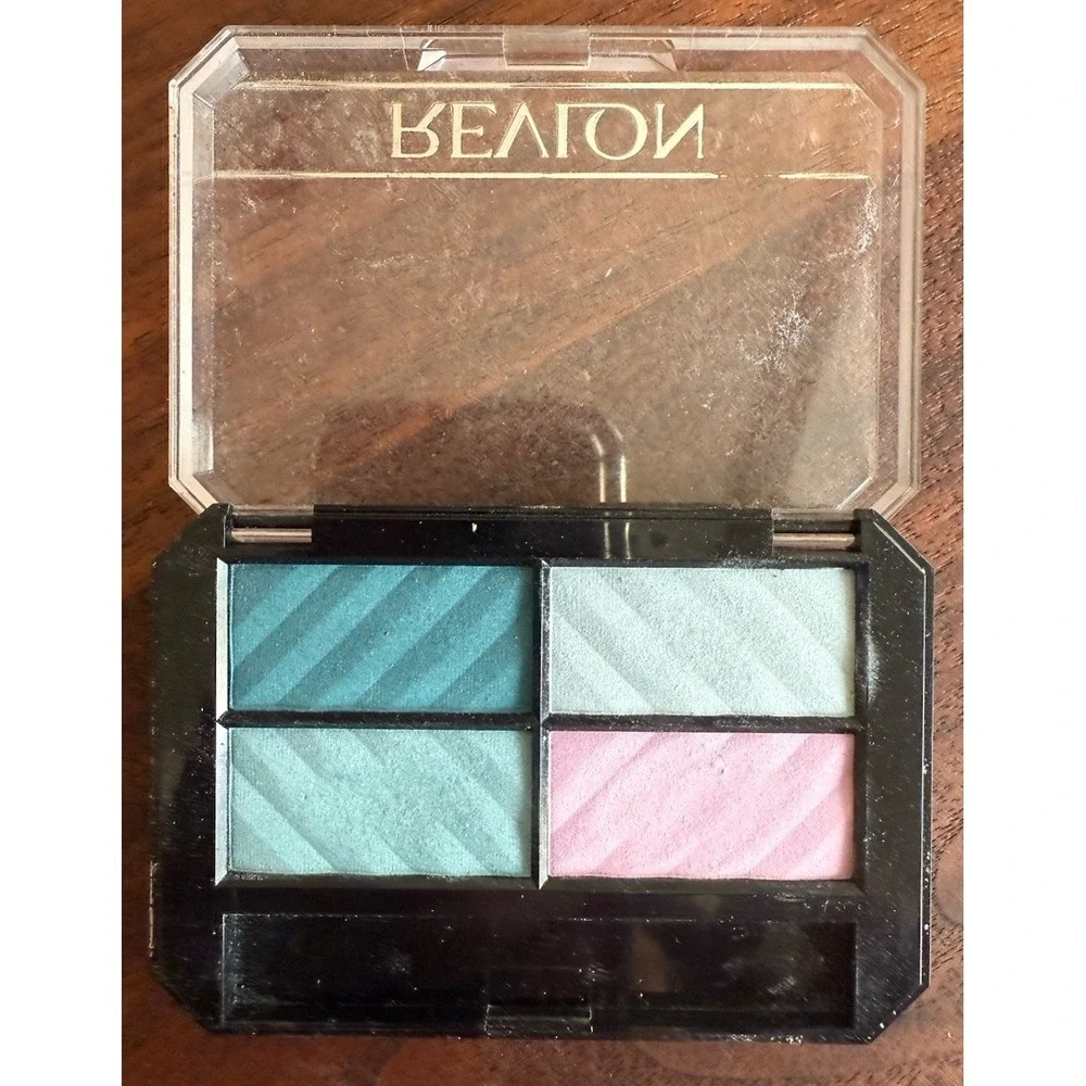 Vintage Discontinued Revlon Eyeshadow Quad Aquatints Shimmer Eye Shadow Blues